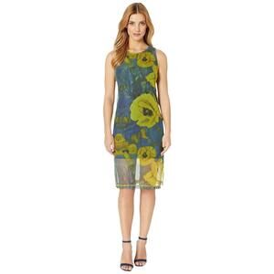 Nally & Millie Floral Print Mesh Dress Multi XS